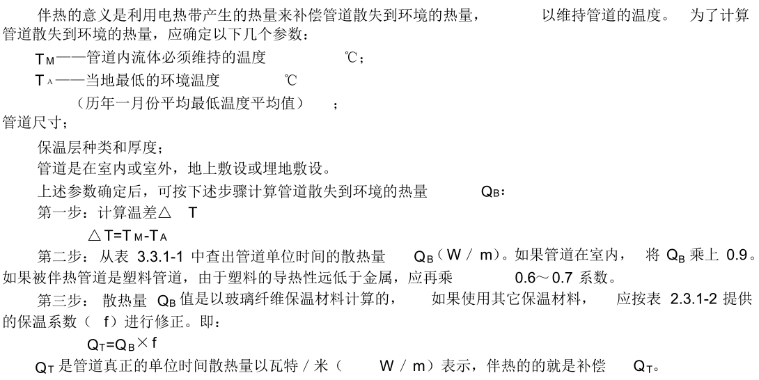 電伴熱設計熱損失計算